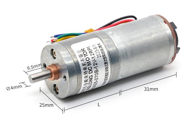 6v 12v 25mm Brushed DC Gear Motor Encoder JGA25-370B ทอร์คสูง 25mm Brushed DC Gear Motor 10