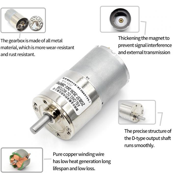 ทอร์คสูง 37 มม มิโครเกียร์ลด Brushed DC Motor ZGB37-3530 37 มม มิโครเกียร์ลด Brushed DC Motor 10