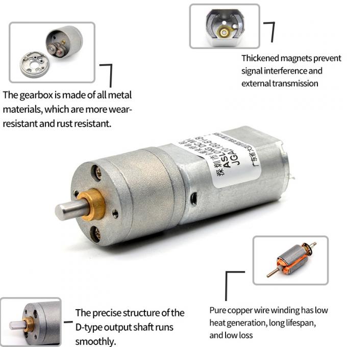 12V DC Reduction Micro Motor JGA20-180 Micro DC Reduction Motor แม็กเนตถาวร ความเร็วต่ํา 7