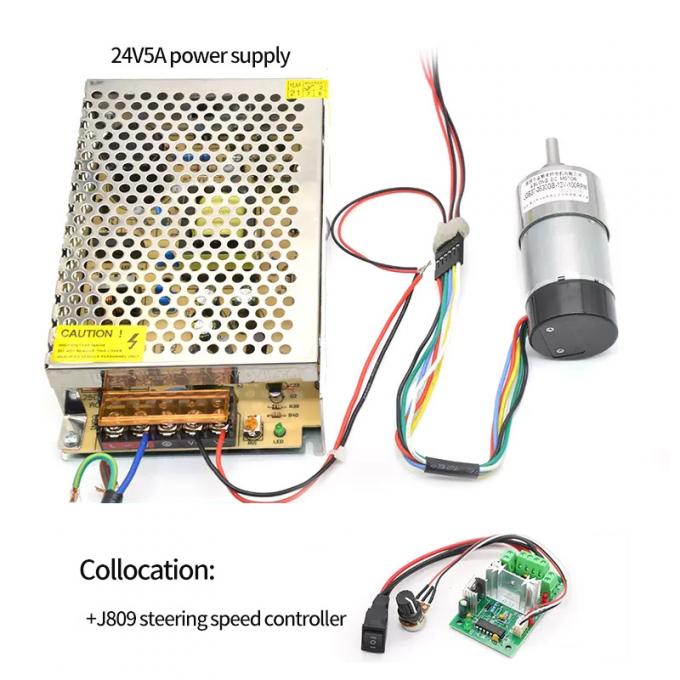 มอเตอร์เกียร์เพลานอกรีตแรงบิดสูง 1600rpm 37mm Hall ตัวเข้ารหัส Cap ป้องกัน 10