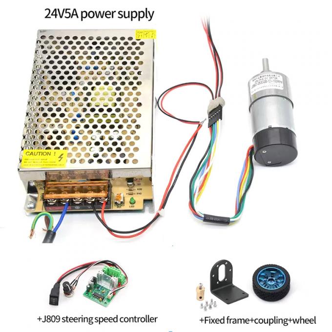 มอเตอร์เกียร์เพลานอกรีตแรงบิดสูง 1600rpm 37mm Hall ตัวเข้ารหัส Cap ป้องกัน 11