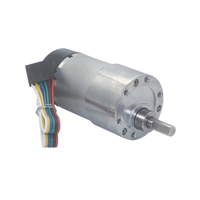 มอเตอร์เกียร์เพลานอกรีตแรงบิดสูง 1600rpm 37mm Hall ตัวเข้ารหัส Cap ป้องกัน