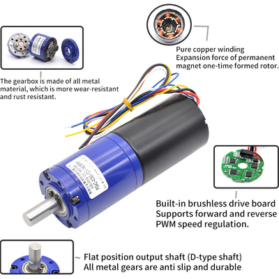 ASLONG PG42-4260 DC Brushless Planetary Gear Reduction Motor 24V 80-2500RPM มิโครมอเตอร์ไปข้างหน้าและกลับ