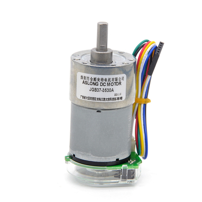 เครื่องยนต์ขนาดเล็กความเร็วต่ําแบบไมโคร DC 12V/24V JGB37-3530A Optoelectronic Encoder เครื่องยนต์ลดความเร็ว 24v Dc เครื่องยนต์ Encoder