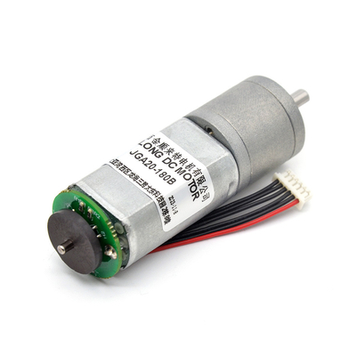 เครื่องยนต์ Brush Motor Encoder JGA20-180B 12V 21RPM 1:374 เครื่องยนต์ 12v Dc พร้อมเครื่องยนต์ Micro Dc Gear Motor พร้อมเครื่องยนต์